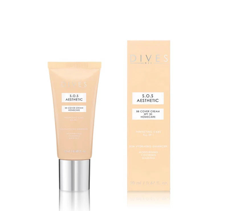 DIVES Med S.O.S Aesthetic BB Cover – Feuchtigkeitsspendende, getönte Gesichtscreme mit SPF 30 | 20 ml